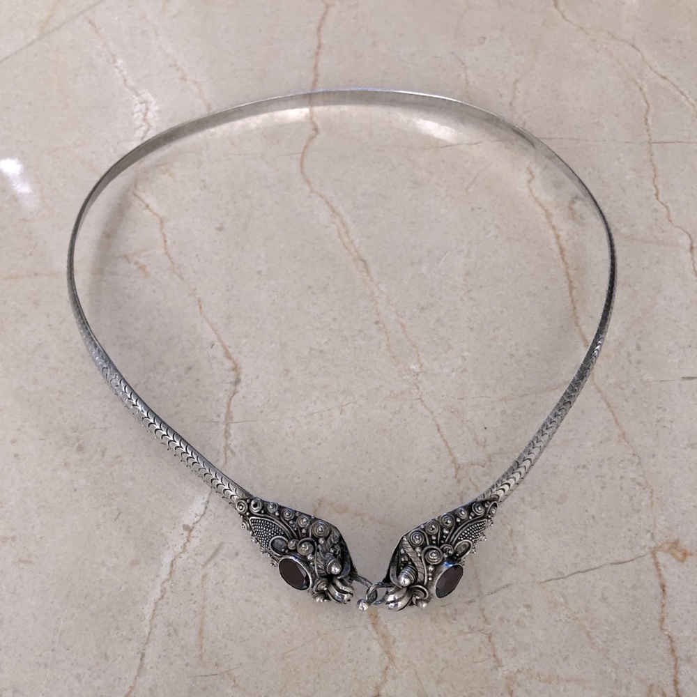 Silver and Garnet Choker
